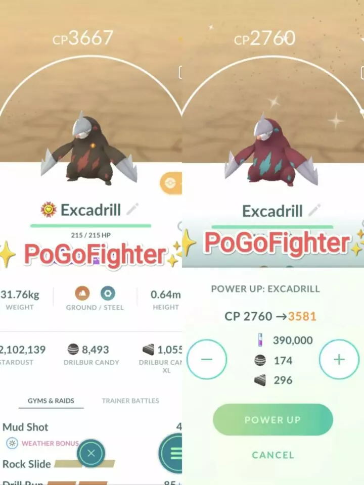 Pokémon GO Shiny Excadrill / Excadrill Level 40 / Level 50 – Unlock 2nd Charge ATK – PVP Master League – TRADE (Read Describe)