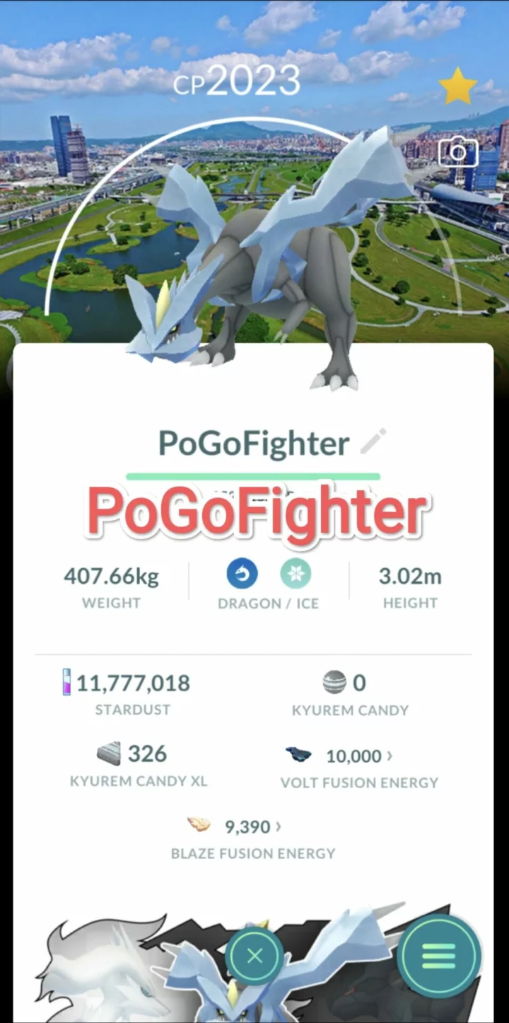 Pokémon GO Kyurem - New Taipei City Background - Trade 20.000 stardust (Read Describe)