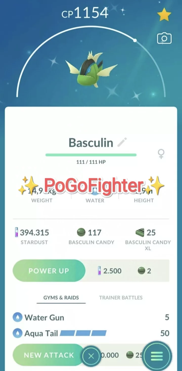 Pokémon GO Shiny Basculin Blue Striped- Trade 20.000 stardust (Read Describe)