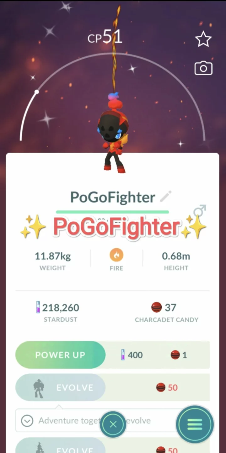 Pokémon GO Shiny Charcadet - Trade 20.000 stardust (Read Describe)
