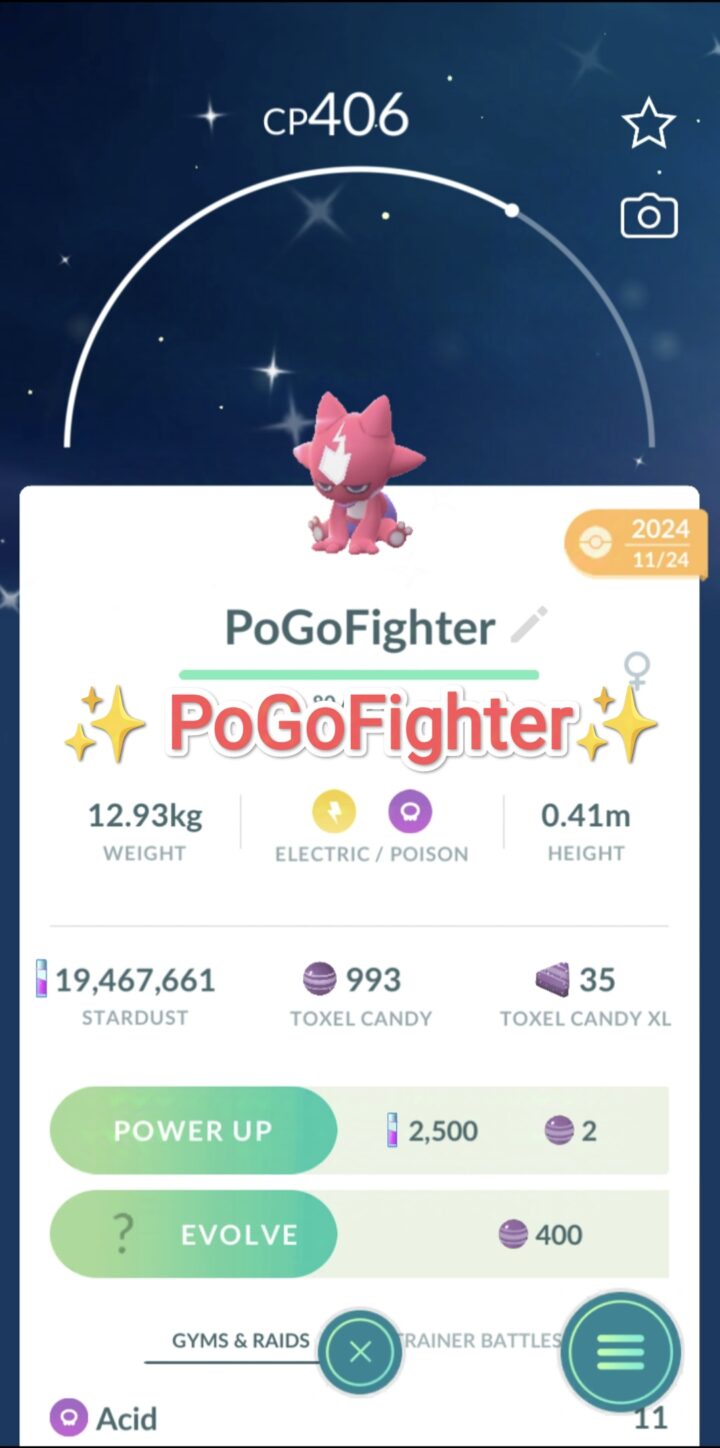Pokémon GO Shiny Shiny Toxel - Trade 1.000.000 stardust (Read Describe)