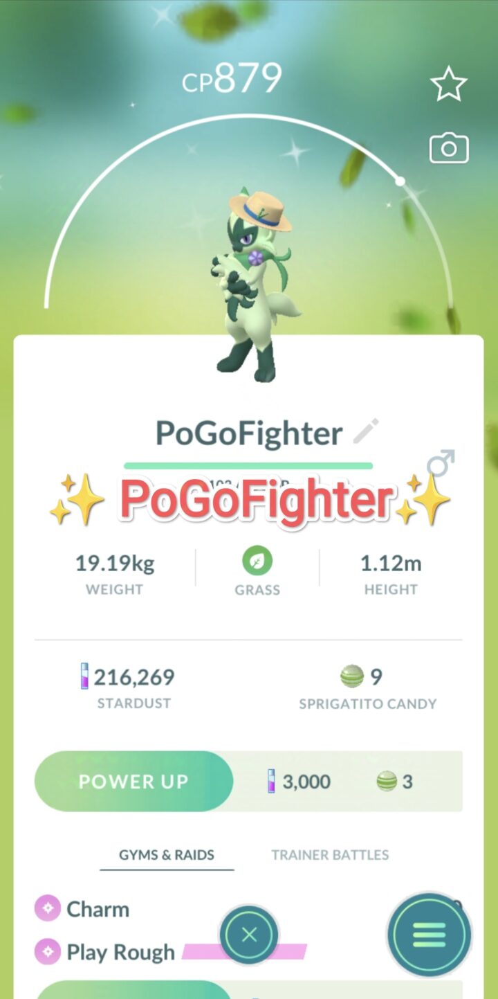 Pokémon GO Shiny Hat with Liko's pin Floragato - Trade 20.000 stardust (Read Describe)