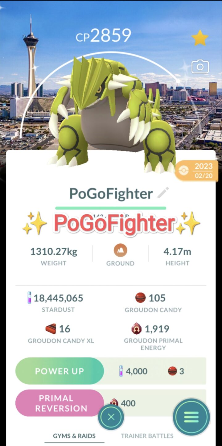 Pokémon GO Shiny Groudon Las Vegas Location Card Background – Trade 20.000 stardust (Read Describe)