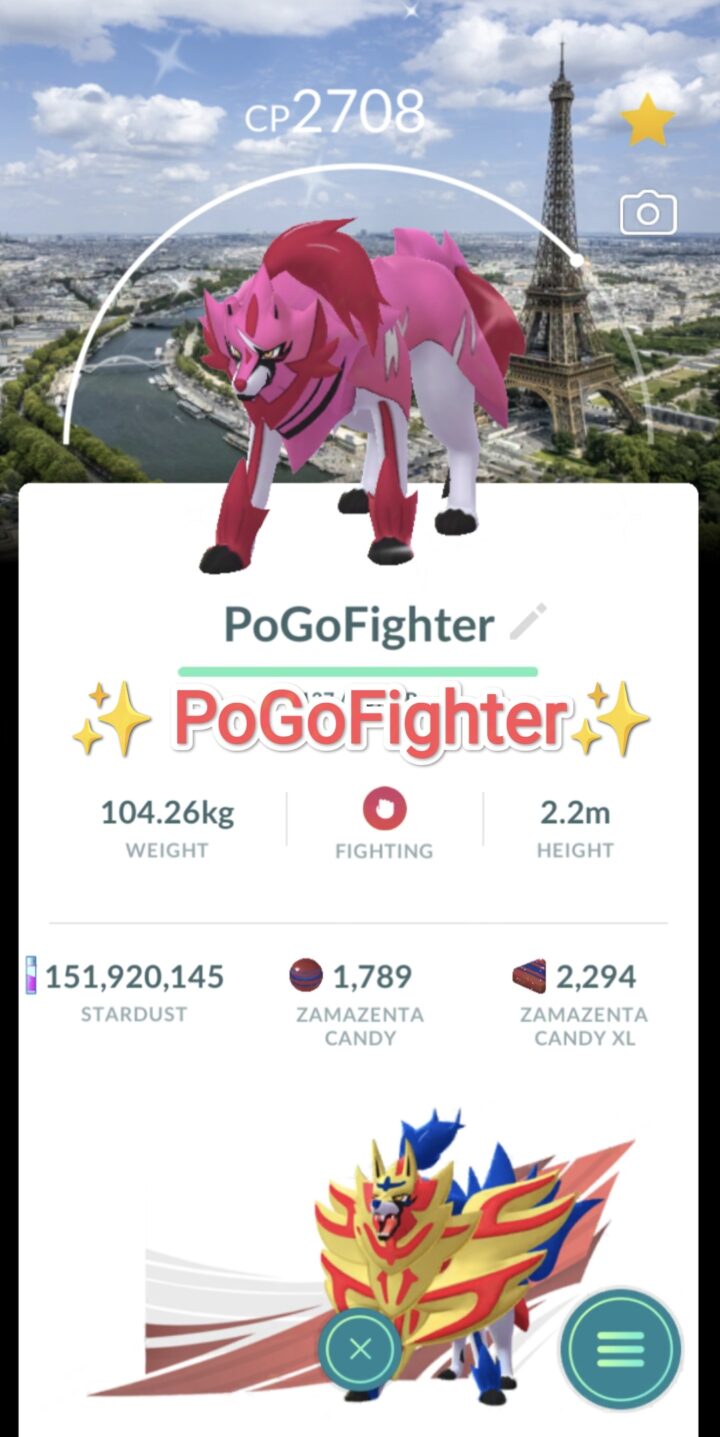 Pokémon GO Shiny Zamazenta - Paris, France Background - GO Fest 2025 - Trade 20.000 stardust (Read Describe)