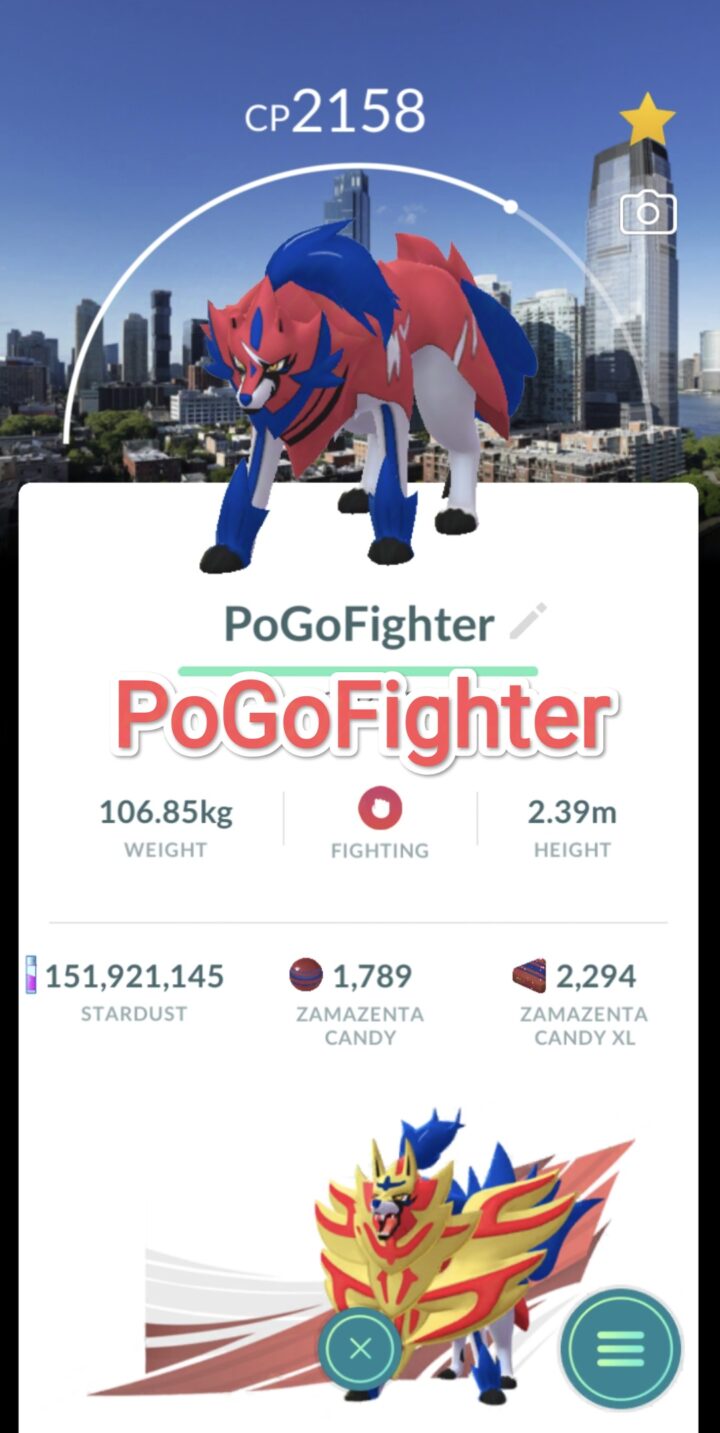 Pokémon GO Zamazenta - Jersey City, United States Background - GO Fest 2025 - Trade 20.000 stardust (Read Describe)