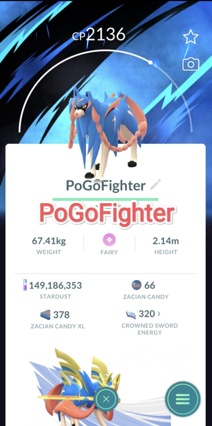 Pokémon GO Zacian - Special Background Go Fest 2025 - Trade 20.000 stardust (Read Describe)