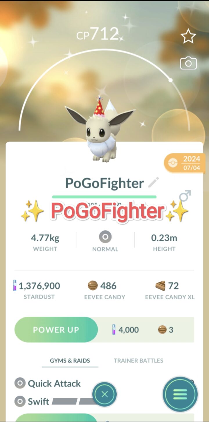 Pokémon GO Shiny Eevee Party Hat – Trade 20.000 stardust (Read Describe)
