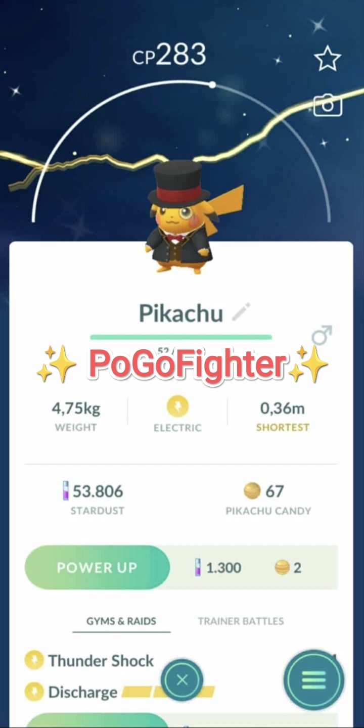 Pokémon GO Shiny Formal Pikachu with red accents - Trade 20.000 stardust (Read Describe)