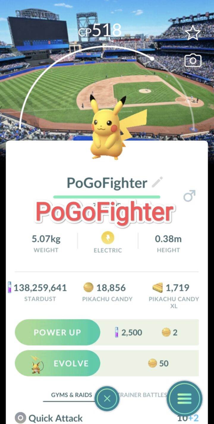 Pokémon GO Pikachu - New York Mets - MLB Baseball Stadium - Citi Field, New York City, New York, USA Background - Trade 20.000 stardust (Read Describe)