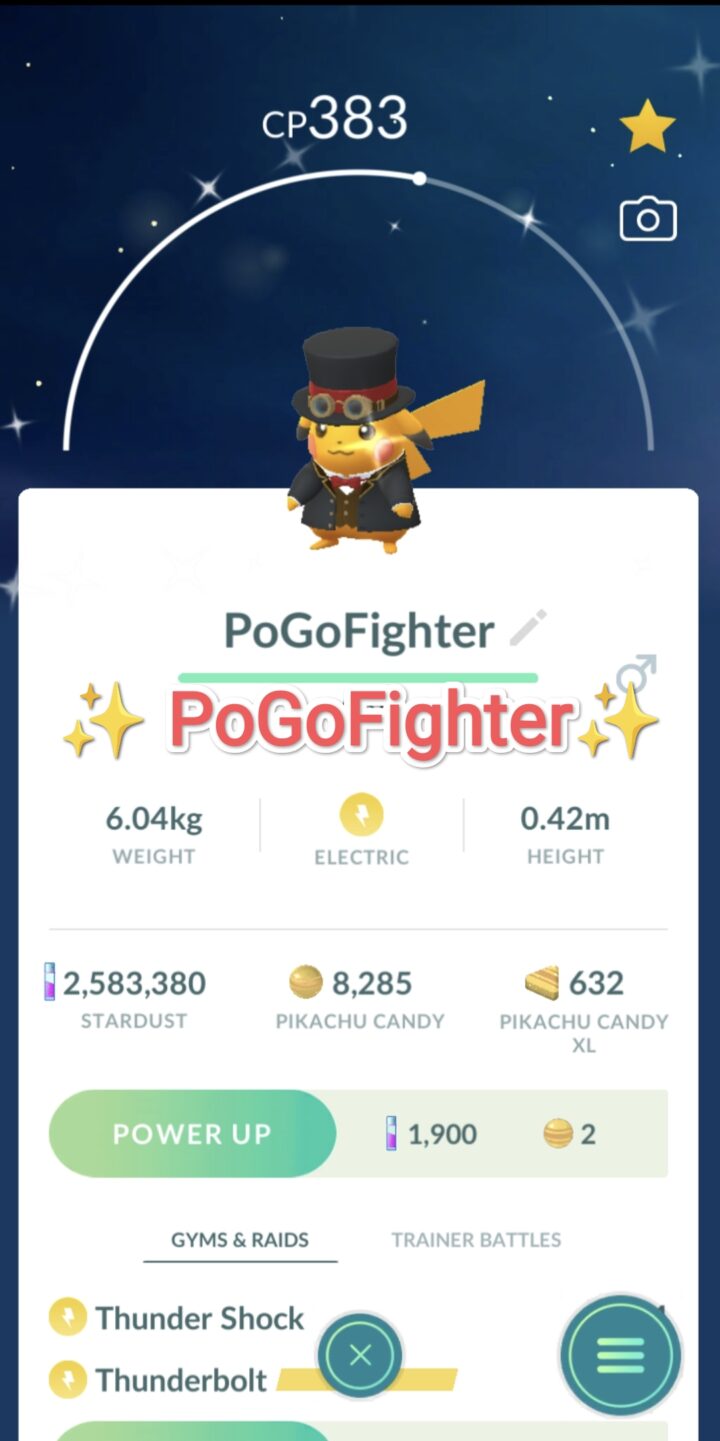Pokémon GO Shiny Dapper Pikachu with red accents - Trade 20.000 stardust (Read Describe)