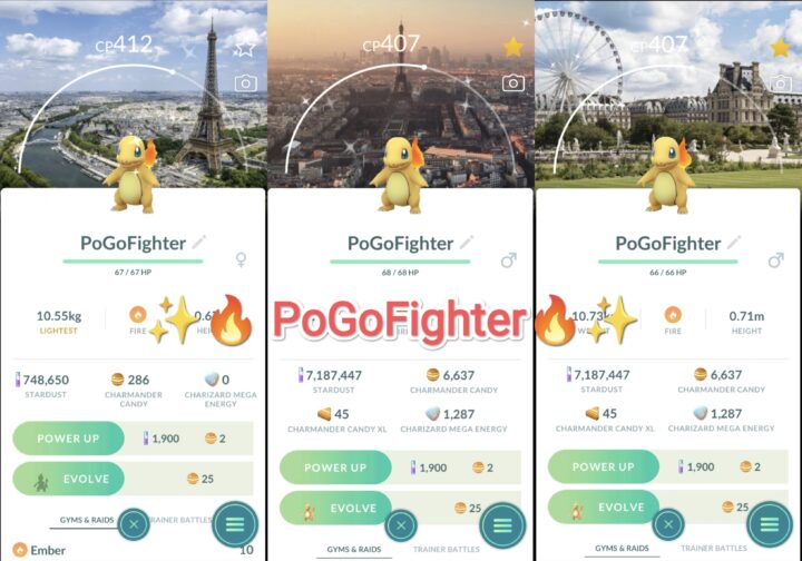 Pokémon GO Shiny Charmander – Paris Background – Stamp Rally – Trade 20.000 stardust (Read Describe)