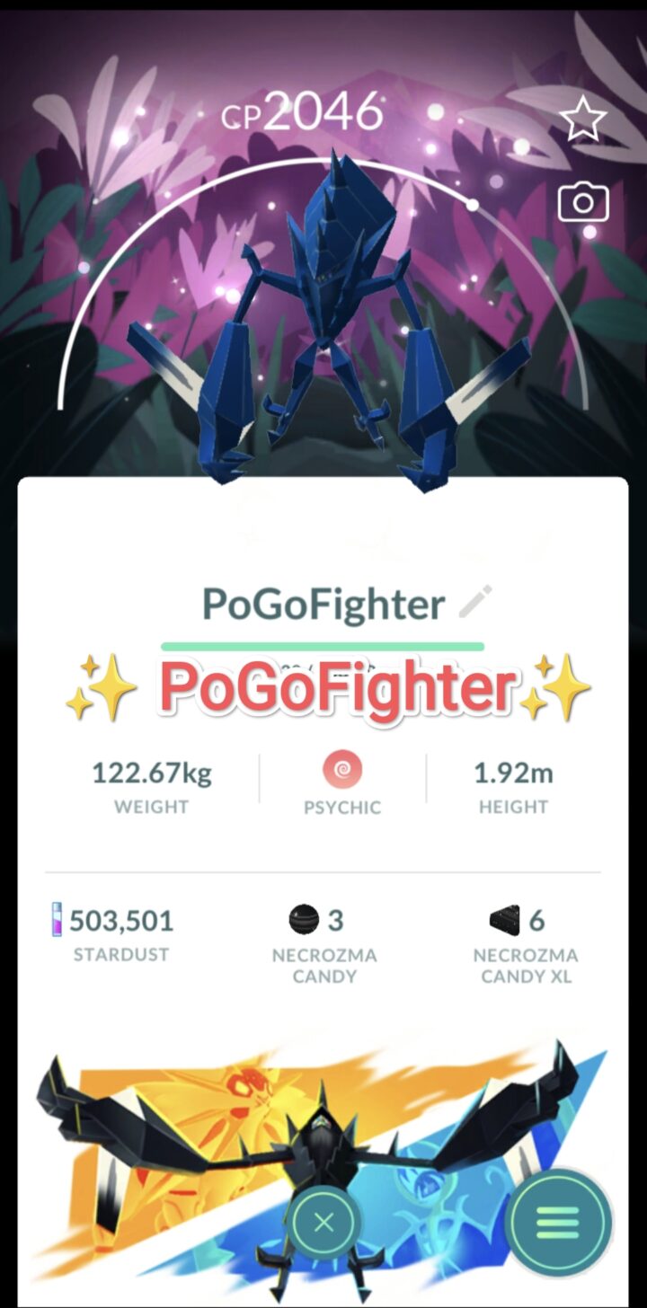 Pokémon GO Shiny Necrozma with Special Background - Into the Wild - Trade 20.000 stardust (Read Describe)