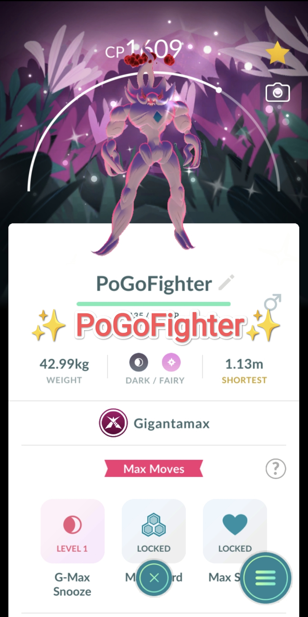 Pokémon GO Shiny Gigantamax Grimmsnarl with Special Background - Into the Wild - Trade 20.000 stardust (Read Describe) - Image 2