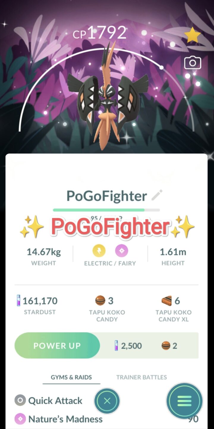 Pokémon GO Shiny Tapu Koko with Special Background - Into the Wild - Trade 20.000 stardust (Read Describe)