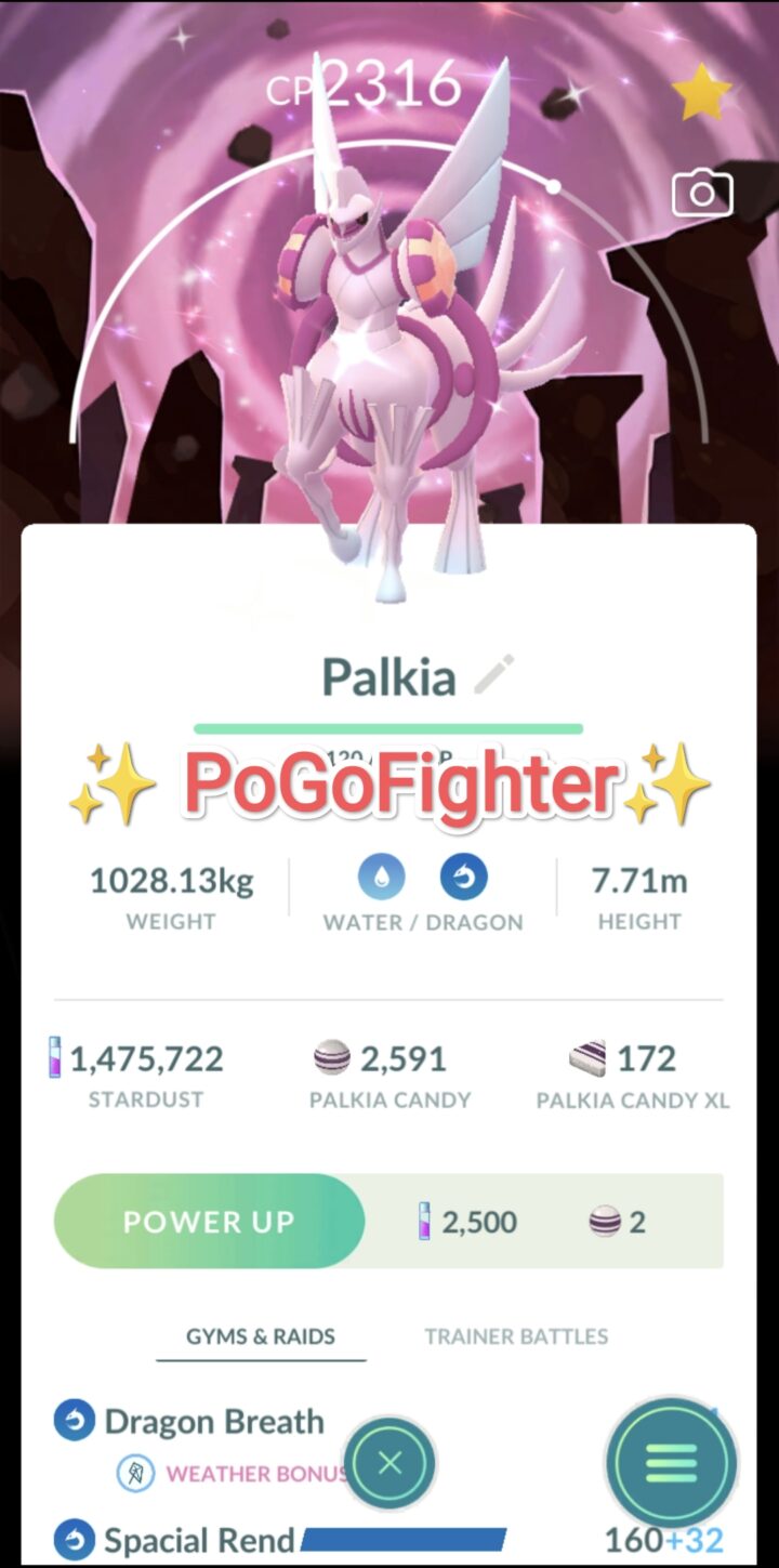Pokémon GO Shiny Origin Forme Palkia Special Rend - Pearl Background - Go Tour Kalos - Trade 20.000 stardust (Read Describe)