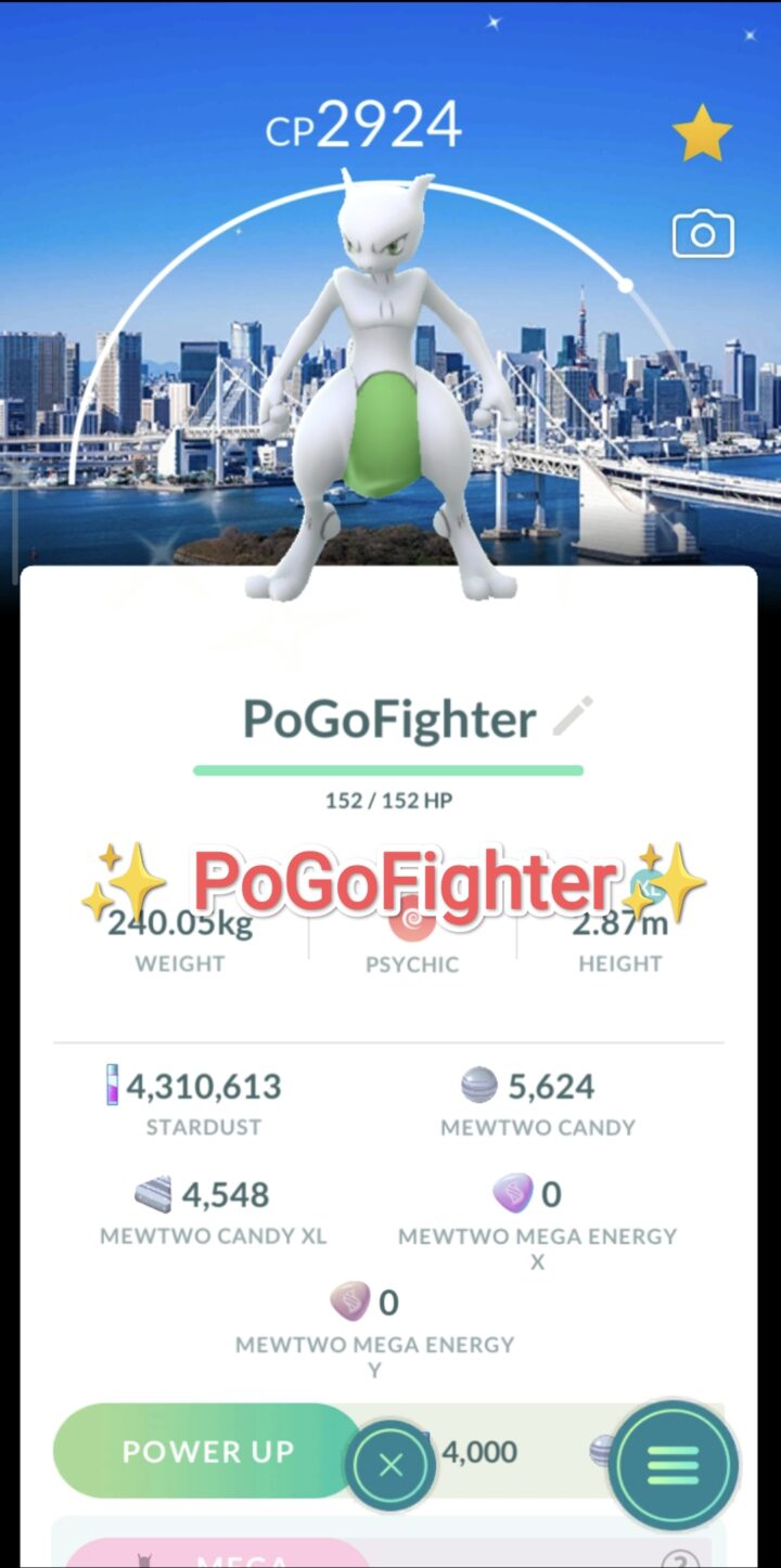 Pokémon GO Shiny Mewtwo - Tokyo, Japan Background - Go Fest 2026 - Trade 20.000 stardust (Read Describe)