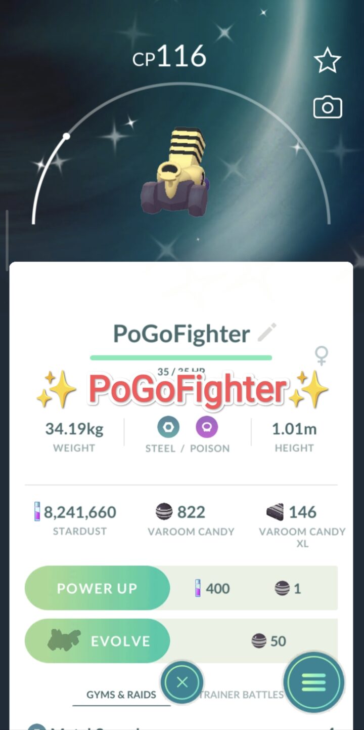 Pokémon GO Shiny Varoom - Trade 1.000.000 stardust (Read Describe)