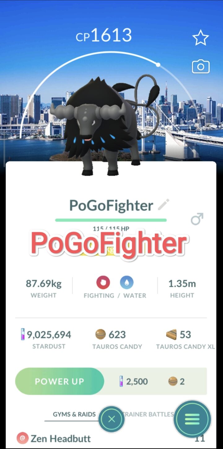 Pokémon GO Paldean Tauros (Aqua Breed) - Tokyo, Japan Background - Go Fest 2026 - Trade 20.000 stardust (Read Describe)