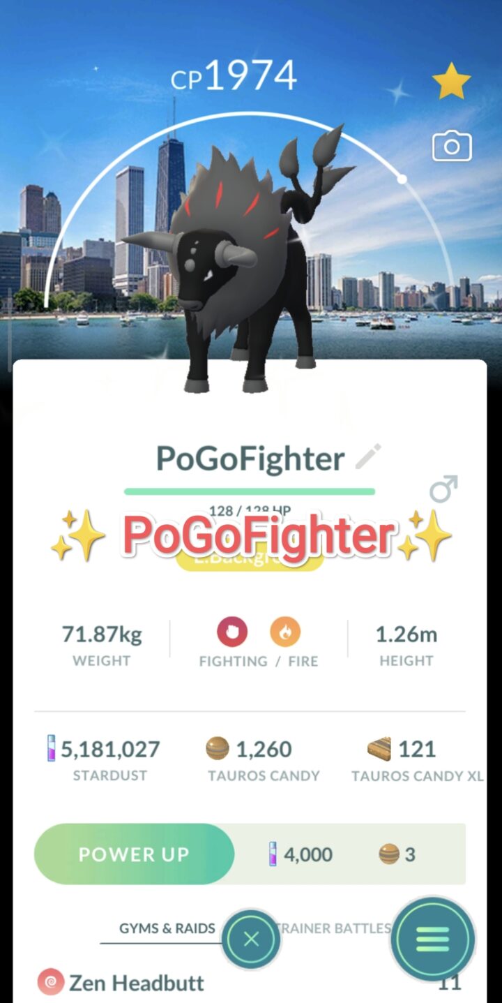 Pokémon GO Shiny Paldean Tauros (Blaze) - Chicago, United States Background - Go Fest 2026 - Trade 20.000 stardust (Read Describe)