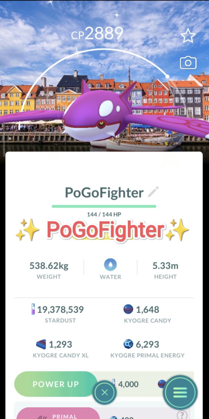 Pokémon GO Shiny Kyogre - Copenhagen, Denmark Background - Go Fest 2026 - Trade 20.000 stardust (Read Describe)
