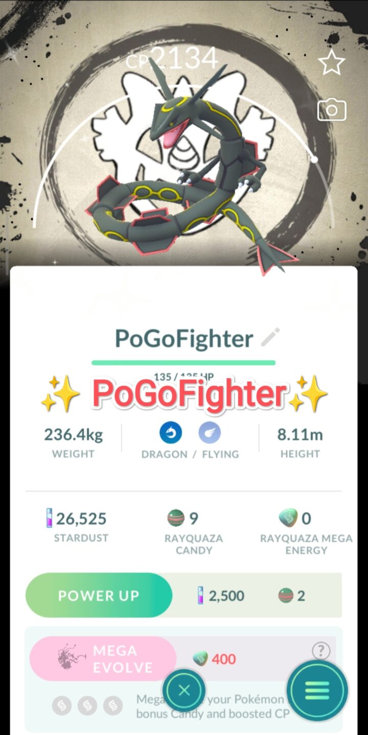 Pokémon GO Shiny Rayquaza Special Background - Go Fest 2026 - Trade 20.000 stardust (Read Describe)