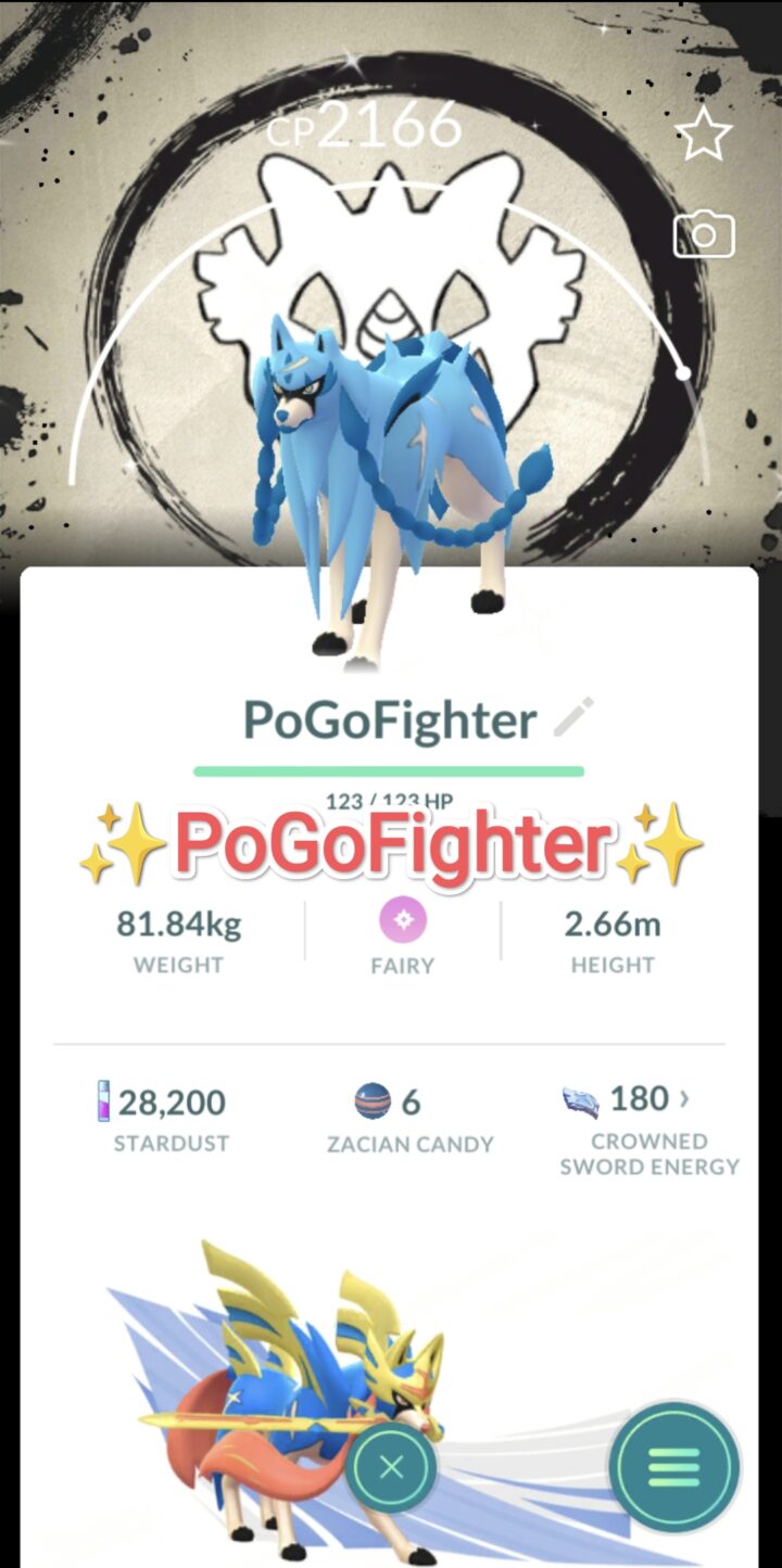 Pokémon GO Shiny Zacian Special Background - Go Fest 2026 - Trade 20.000 stardust (Read Describe)