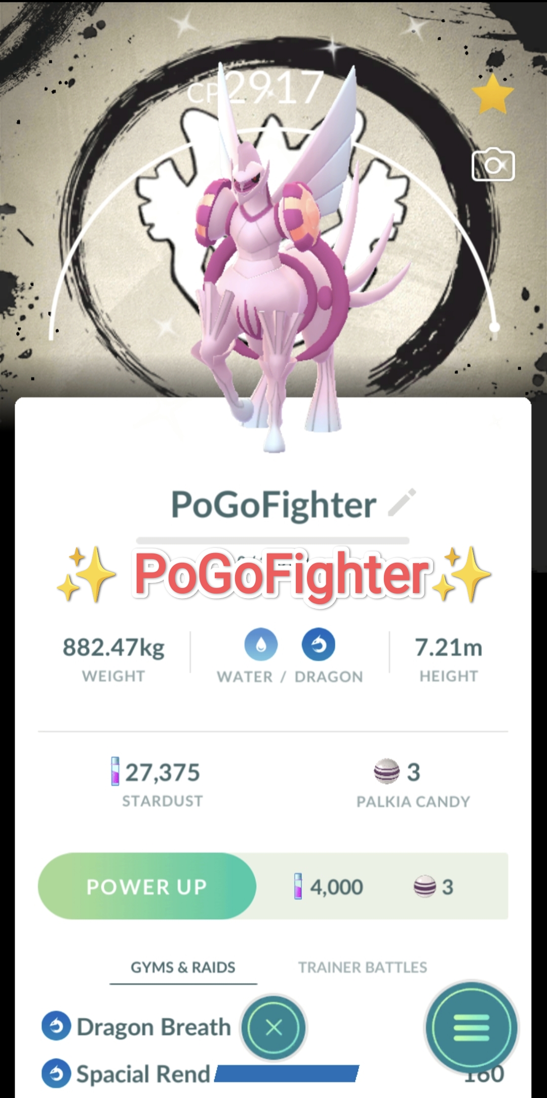 Pokémon GO Shiny Origin Forme Palkia Special Background - Special Rend - Go Fest 2026 - Trade 20.000 stardust (Read Describe)