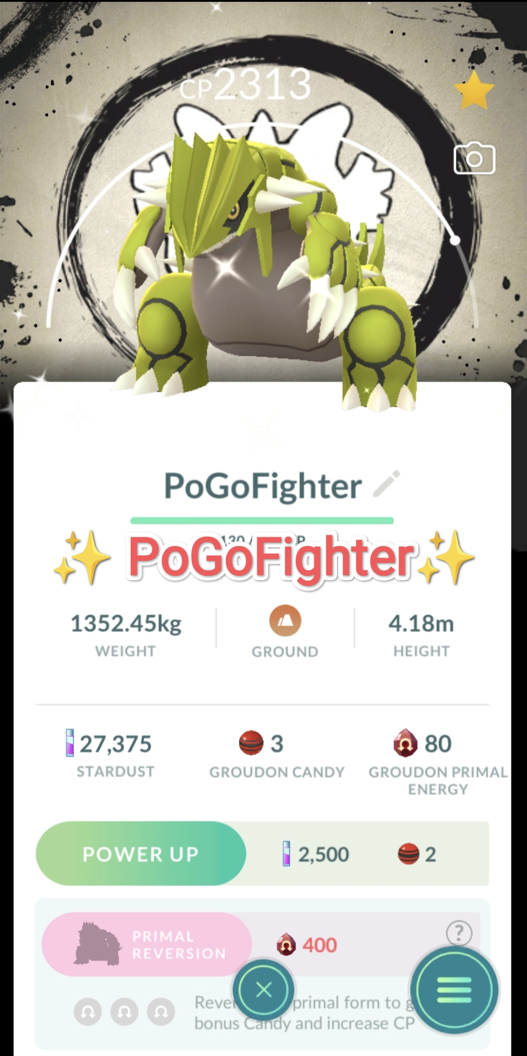 Pokémon GO Shiny Groudon Special Background - Go Fest 2026 - Trade 20.000 stardust (Read Describe)