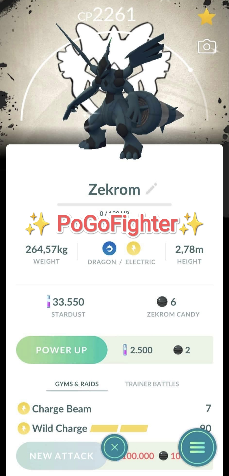 Pokémon GO Shiny Zekrom Special Background - Go Fest 2026 - Trade 20.000 stardust (Read Describe)