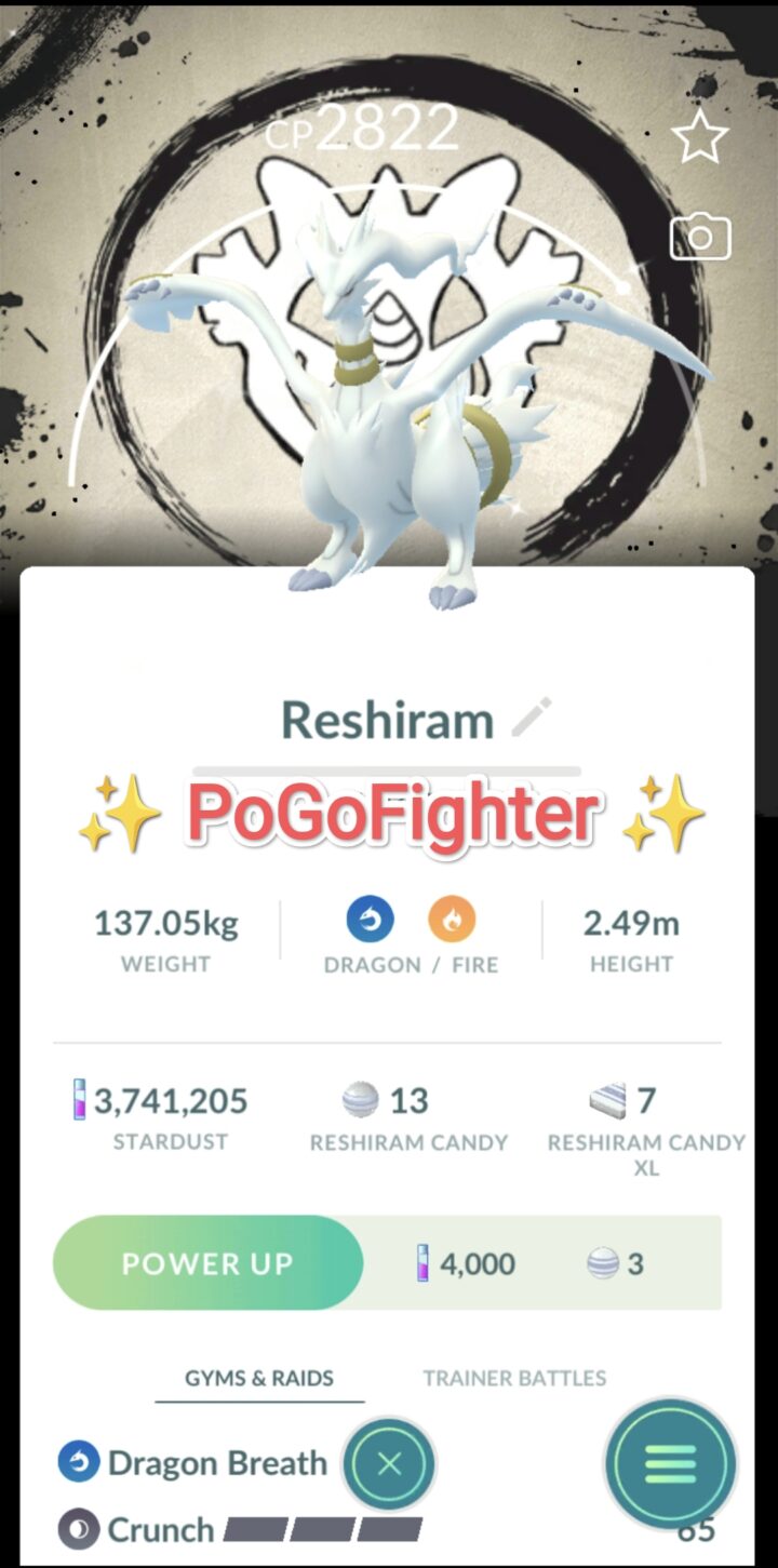 Pokémon GO Shiny Reshiram Special Background - Go Fest 2026 - Trade 20.000 stardust (Read Describe)