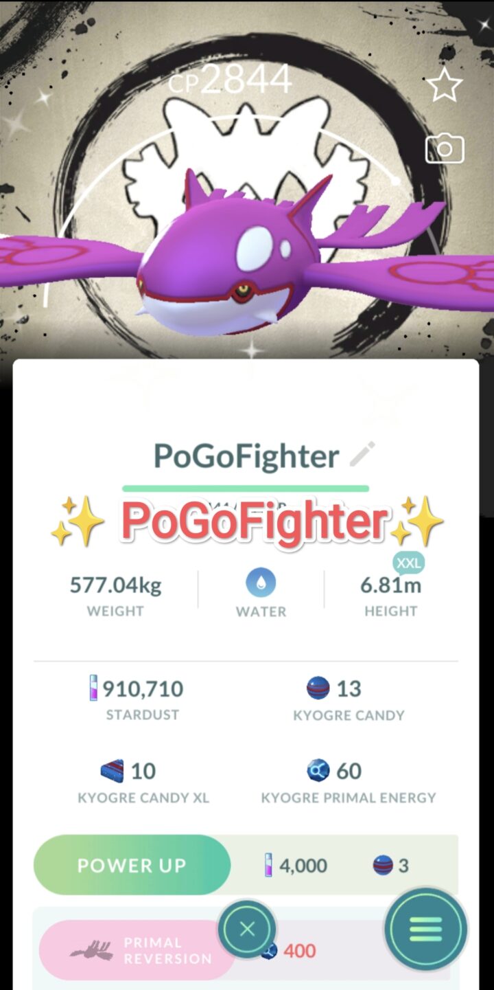 Pokémon GO Shiny Kyogre Special Background - Size XXL - Go Fest 2026 - Trade 20.000 stardust (Read Describe)
