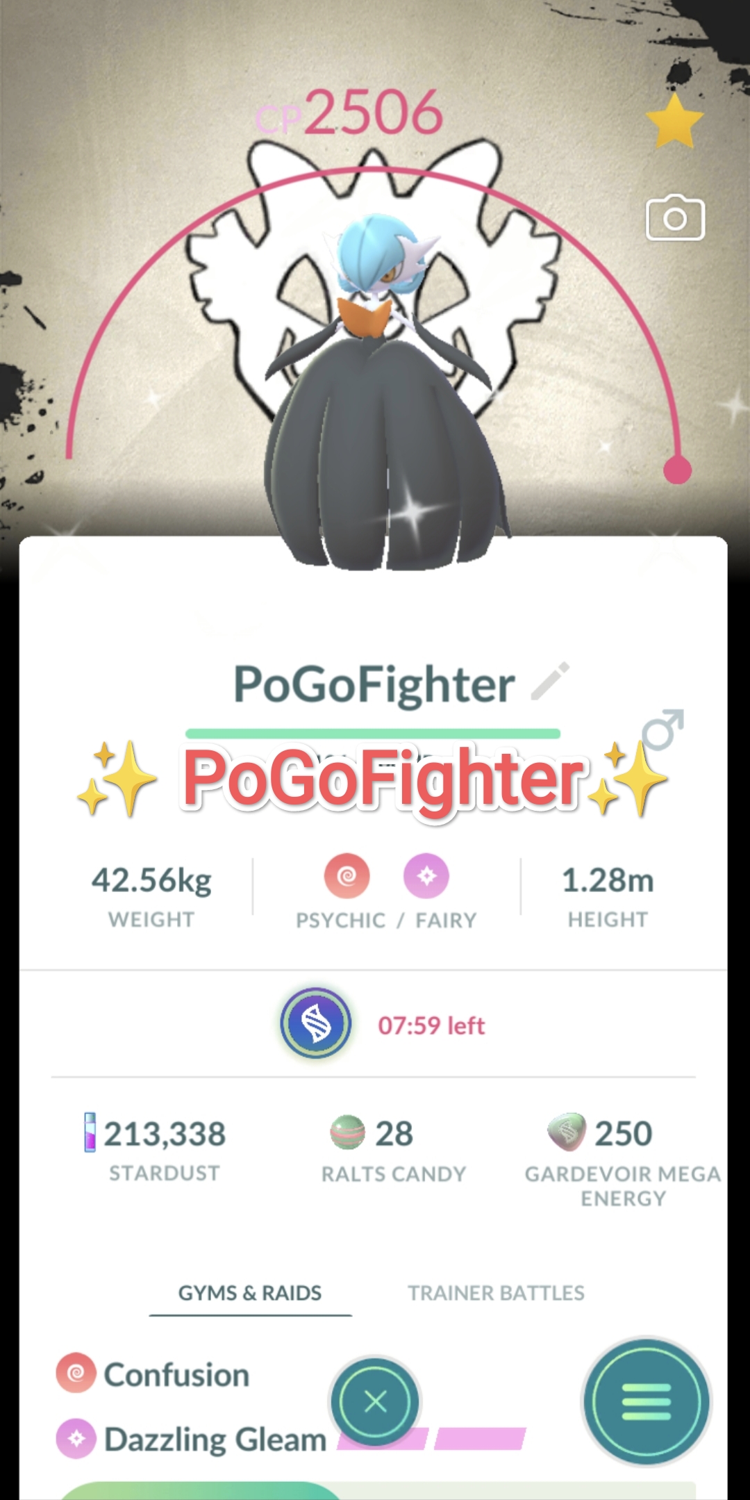 Pokémon GO Shiny Gardevoir Special Background - Go Fest 2026 - Trade 20.000 stardust (Read Describe)