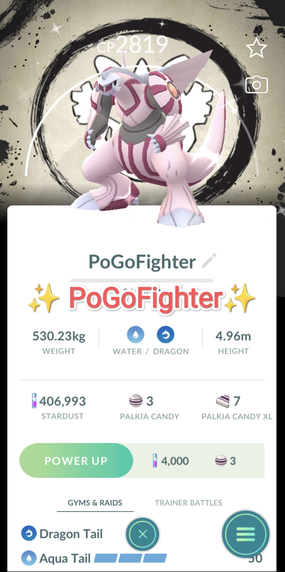 Pokémon GO Shiny Palkia Special Background - Go Fest 2026 - Trade 20.000 stardust (Read Describe)
