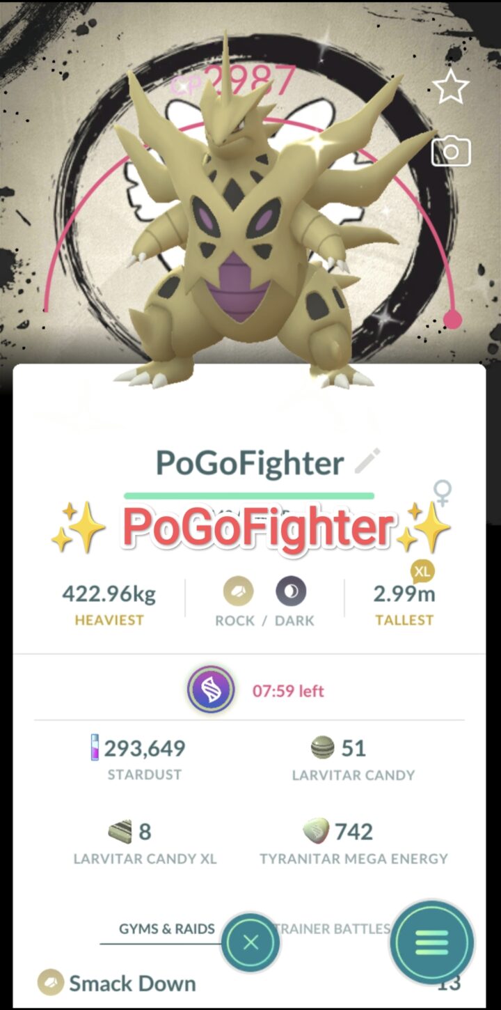 Pokémon GO Shiny Tyranitar Special Background - Go Fest 2026 - Trade 20.000 stardust (Read Describe)